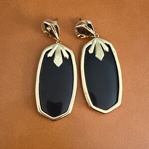 Kendra Scott Black and Gold Geometric Earrings